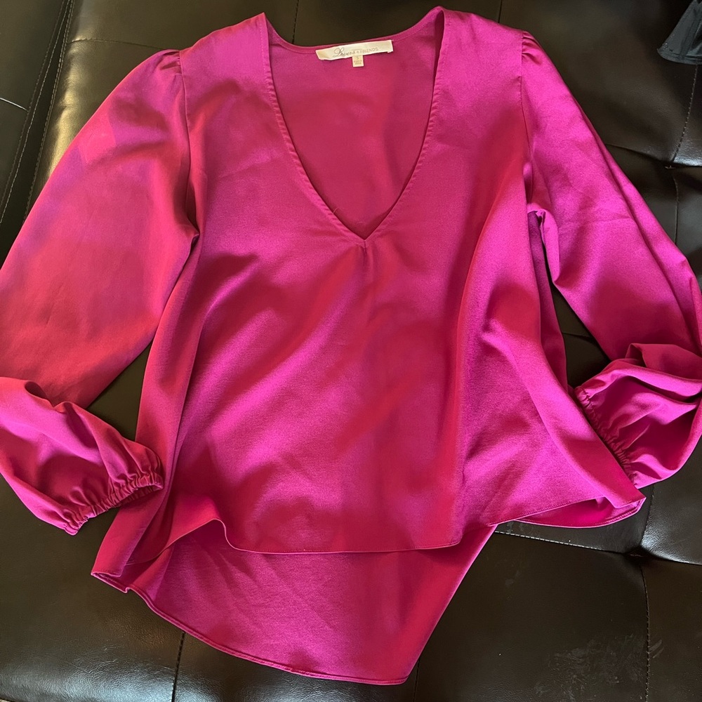 pink long sleeve blouse
